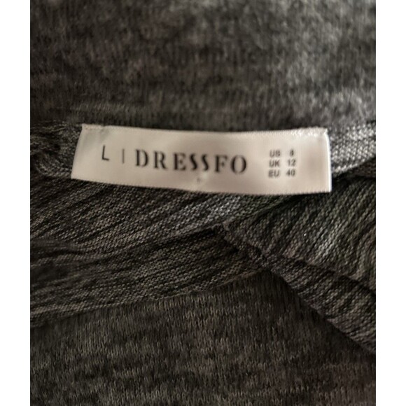 Dressfo Gray Cable-Knit Sweater Dress W/ Button Accents Size 8 Long Sleeved L - Picture 3 of 9